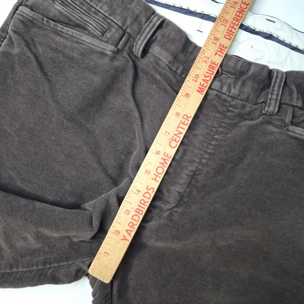 Polo Ralph Lauren Velour Trousers Men 38/32(28) Brown Heritage Cotton Straight